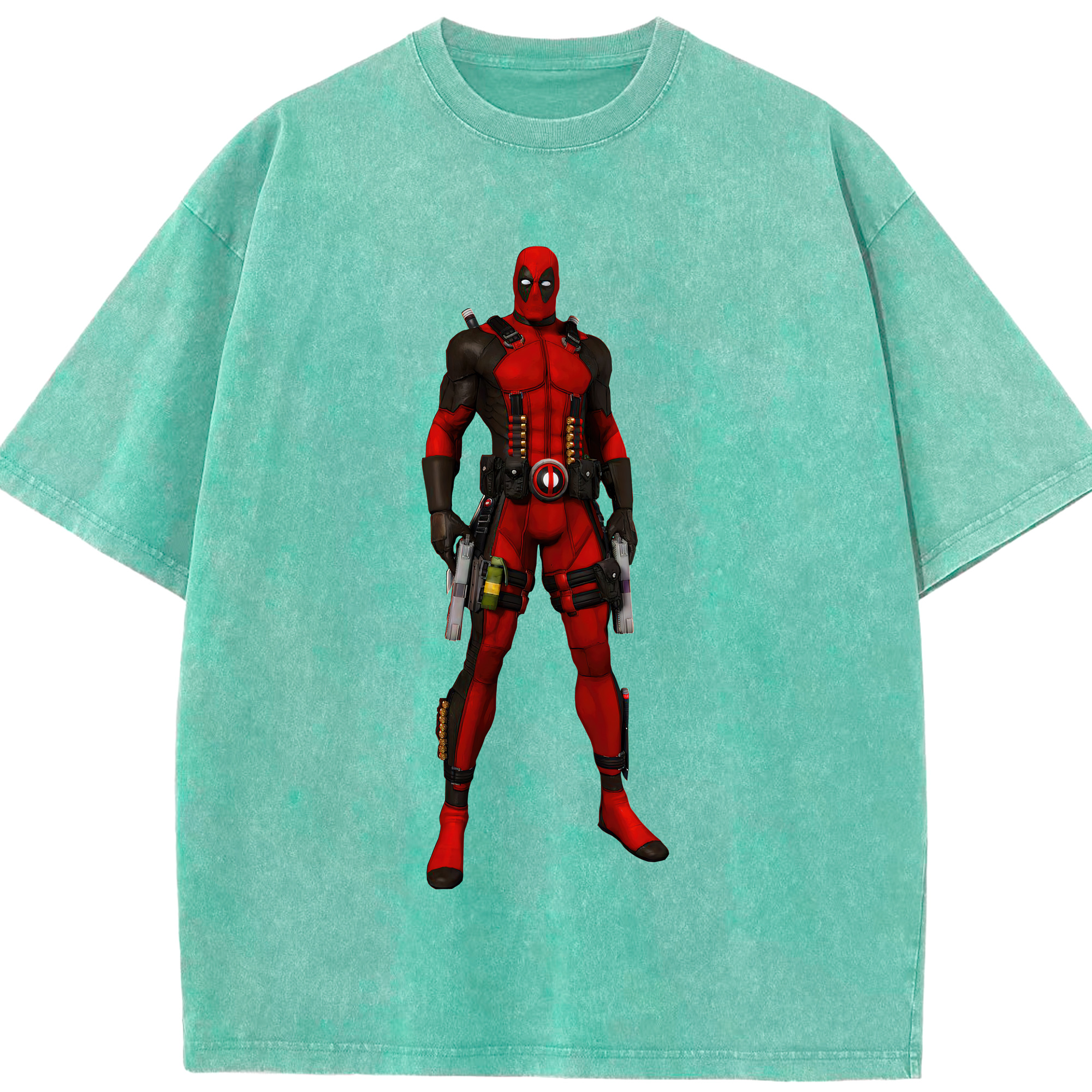 （画像用） Deadpool デッドプール 綿100% ヴィンテージ風 半袖Tシャツ（フロントプリント）